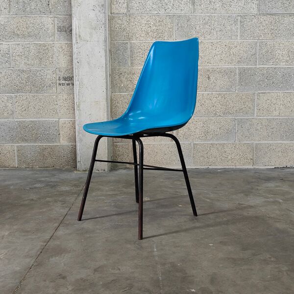 Chaise bleu en fibre  par Miroslav Navratil pour Vertex 1960