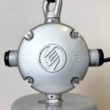 Large Red Painted Industrial Factory Lamp from Elektrosvit, 1960s