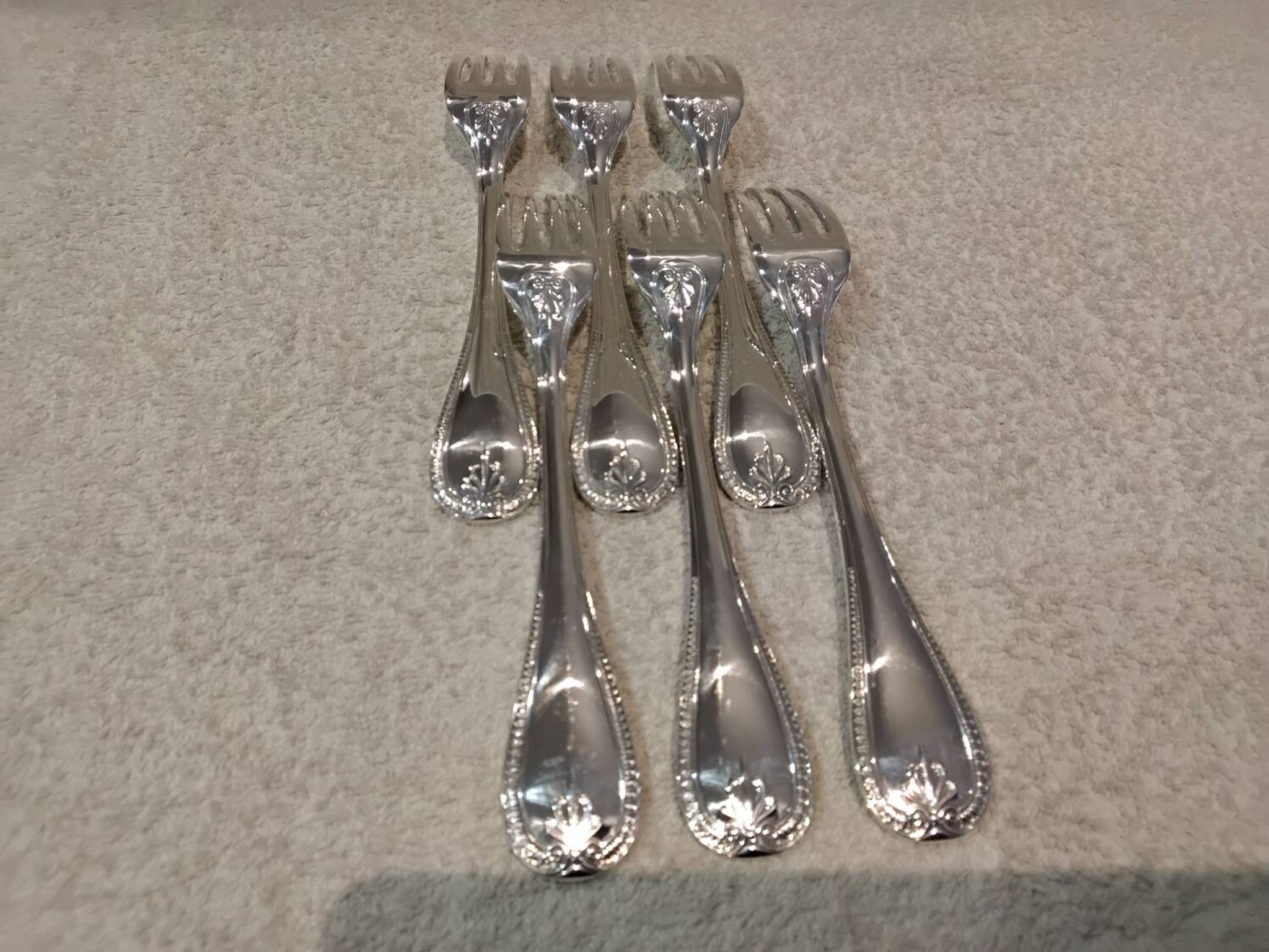 6 silver-plated table forks by Christofle Malmaison