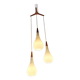 Holmegaard - Michael Bang - triangle Raindrop pendant lamp - Opal white - Teak - Midcentury design cluster pendant light