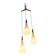 Holmegaard - Michael Bang - triangle Raindrop pendant lamp - Opal white - Teak - Midcentury design cluster pendant light