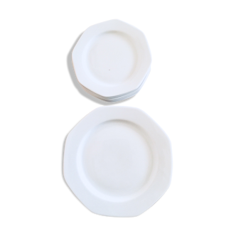 Assiettes plates en porcelaine blanche Winterling Bavaria