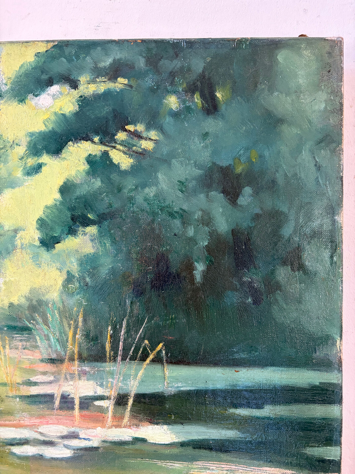 Lac aux nénuphars, huile sur toile
