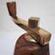 Sculptural pepper mill olive wood and brass vintage design
