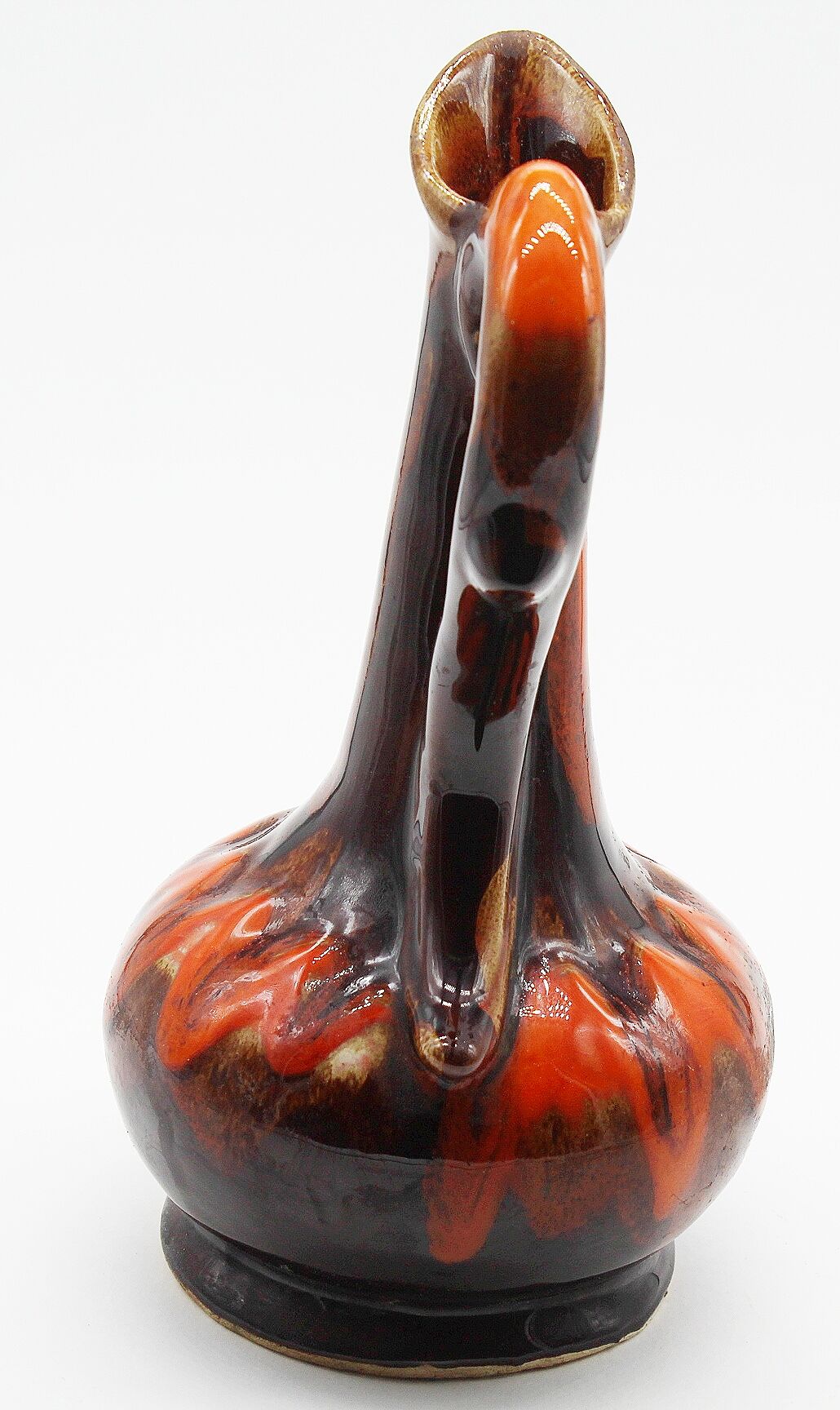 Carafe en céramique orange vintage