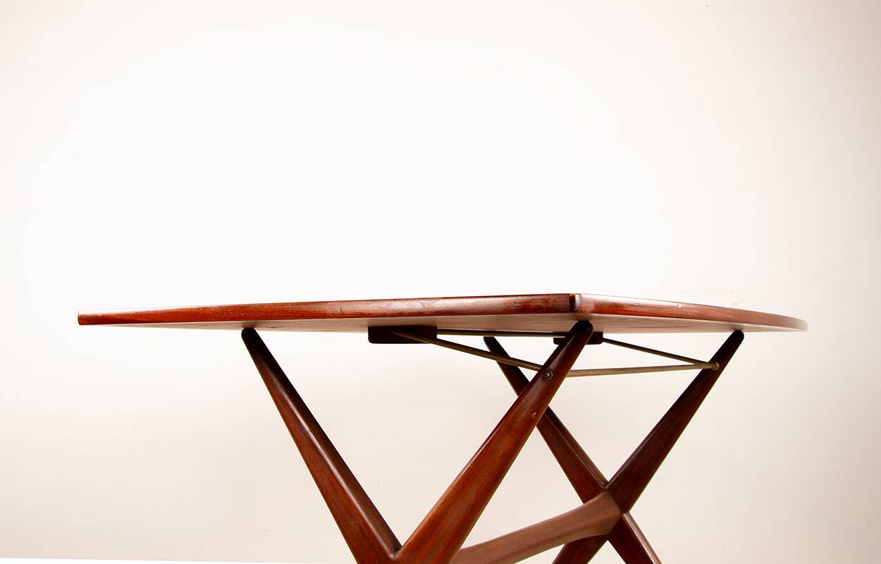 Vintage Danish high and low teak table 1960.