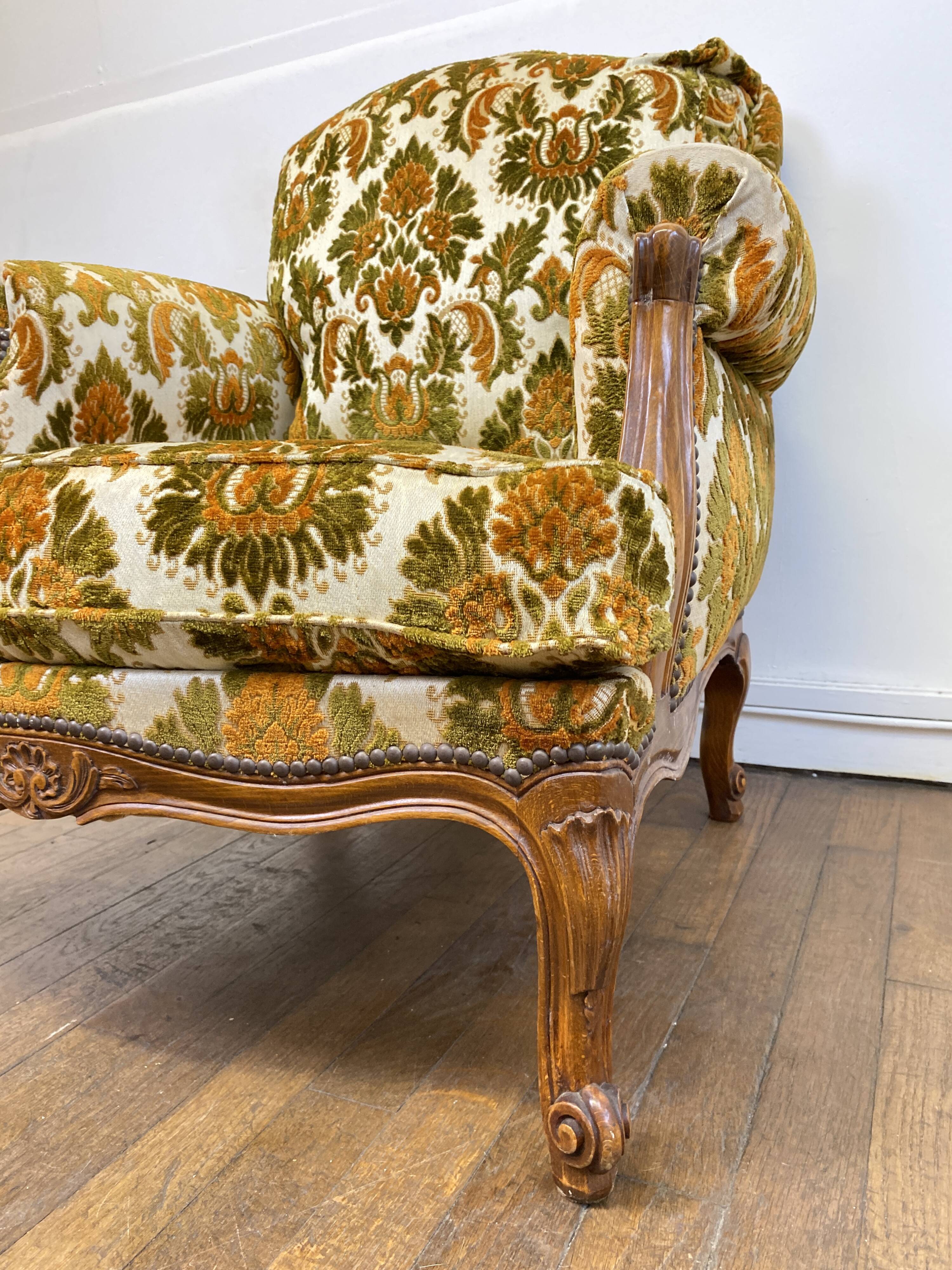 Vintage 50s bergere armchair