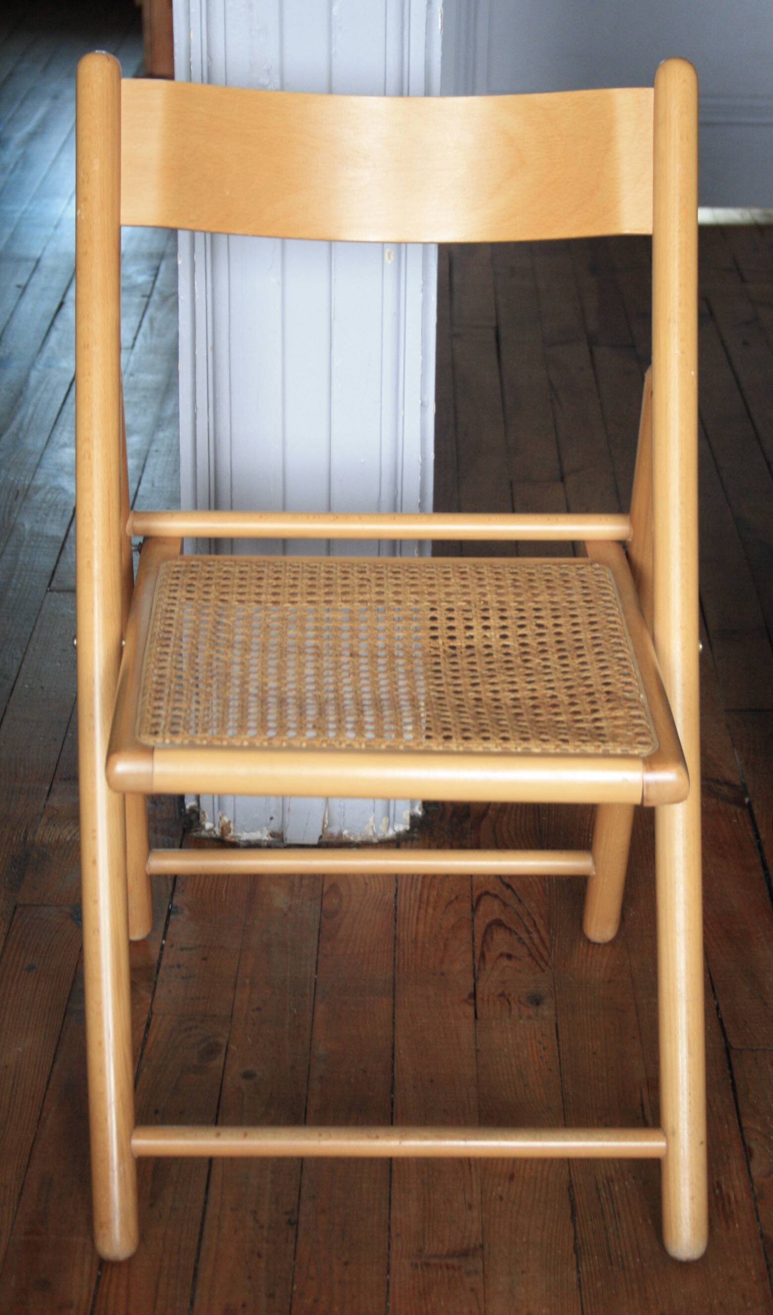 Chaise cannée pliante Habitat années 80