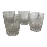 Lot de 4 verres à whisky cristal Baccarat modèle Piccadilly