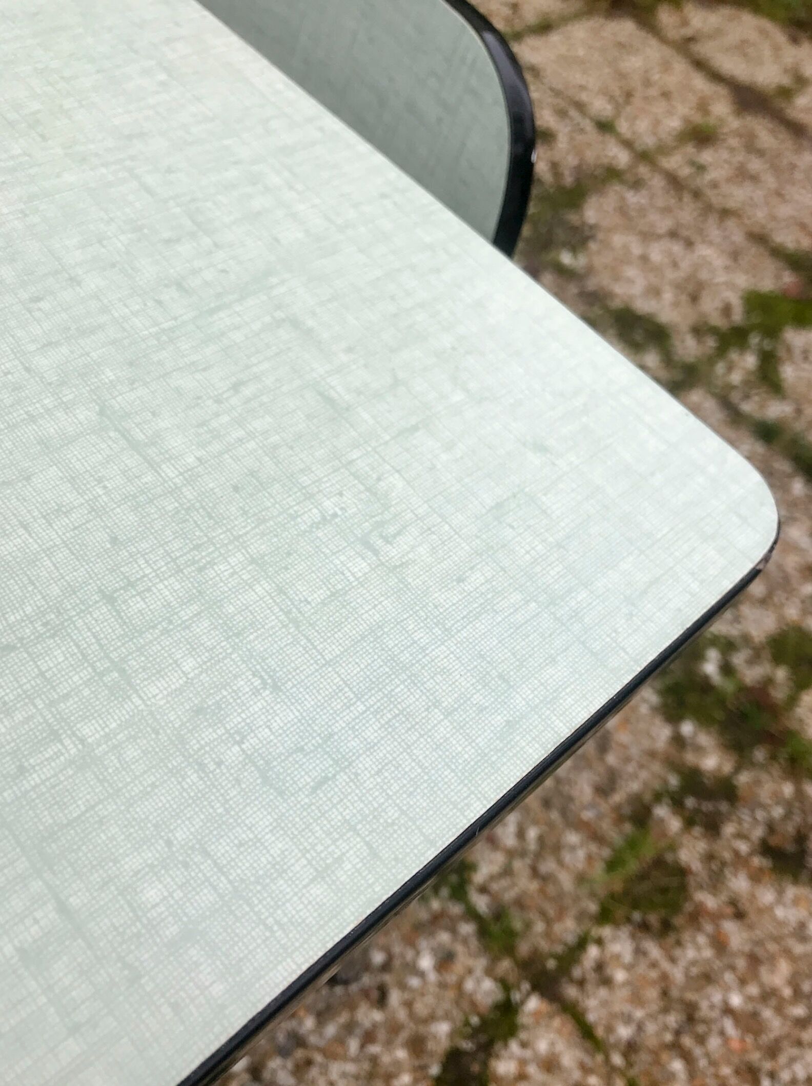 Table and chairs in water green formica