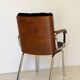 Vintage wood and metal velvet armchair