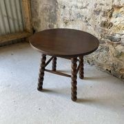 Table basse ronde en bois pieds tournés