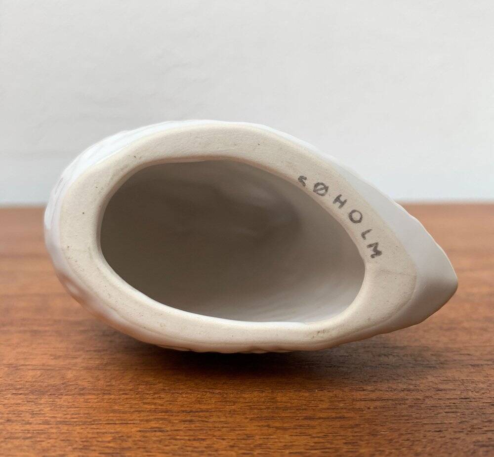 Danish mid-century ceramic owl sculpture by Søholm, 1960s.