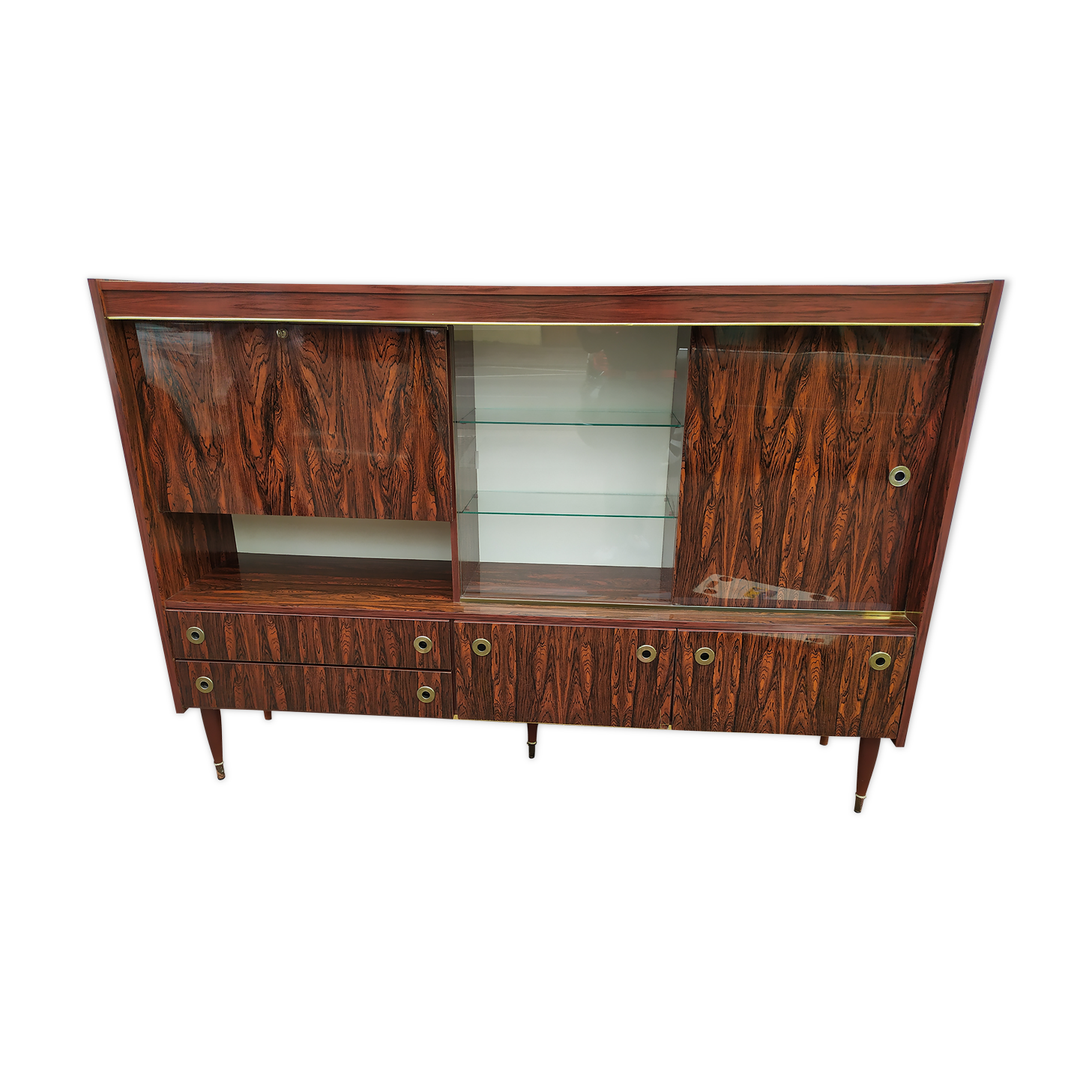 Danish rosewood buffet showcase bar - 1970