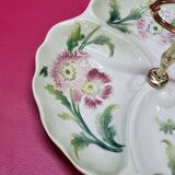 Old Serving Dish With 3 Compartments In Barbotine 1900