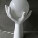 Lampe mains en céramique et opaline blanche