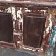 Armoire vitrée en bois ancienne patinée