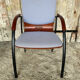 Vintage Armchair RONÉO Black Metal Legs + Dark Wood Shell + Vintage Fabric