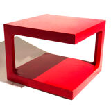 Coffee / side table lacquered red - vintage - 1970