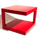 Coffee / side table lacquered red - vintage - 1970