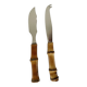Bamboo handle cheese knives.