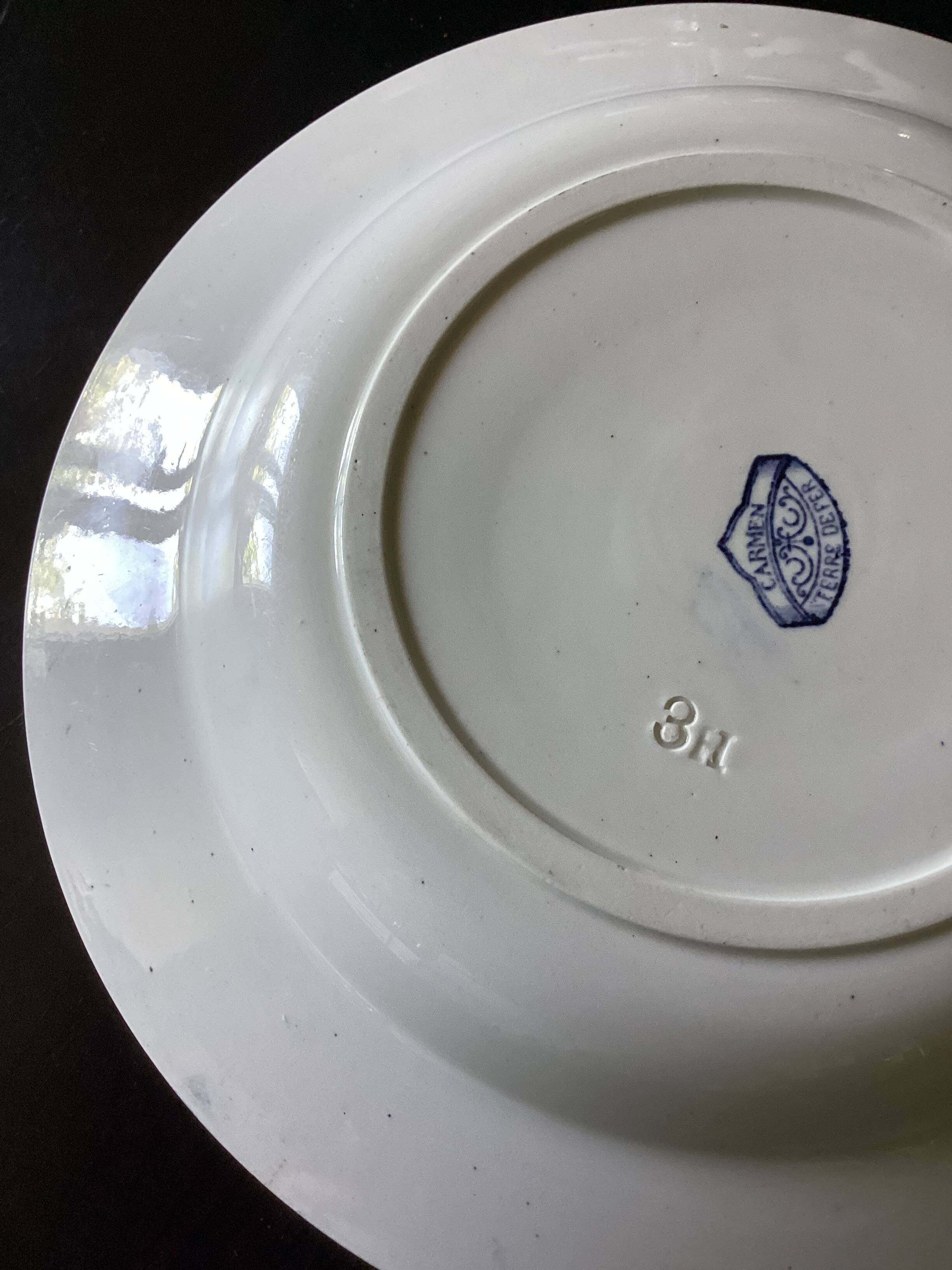 19th century Carmen iron earth soup plate dimensions: diameter -24 cm