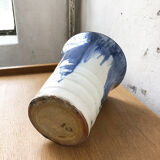Blue and white enamel vase