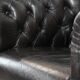 Luxury dark cowhide Chesterfield club armchair in English style