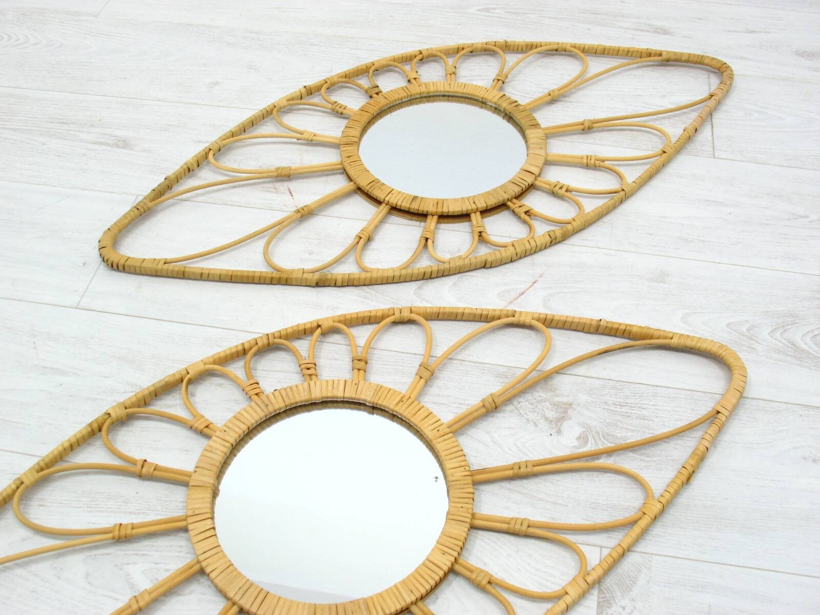 Vintage Rattan Mirror, 1990s