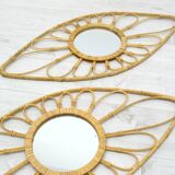 Vintage Rattan Mirror, 1990s