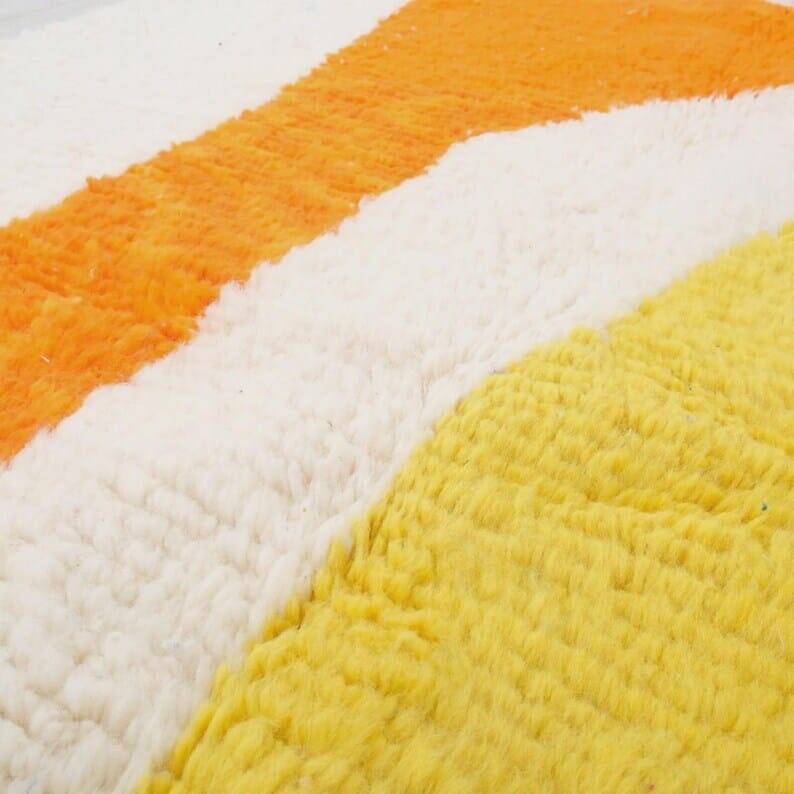 Handwoven Berber rug with traditional coloured patterns, size 1.4/2.6 m.