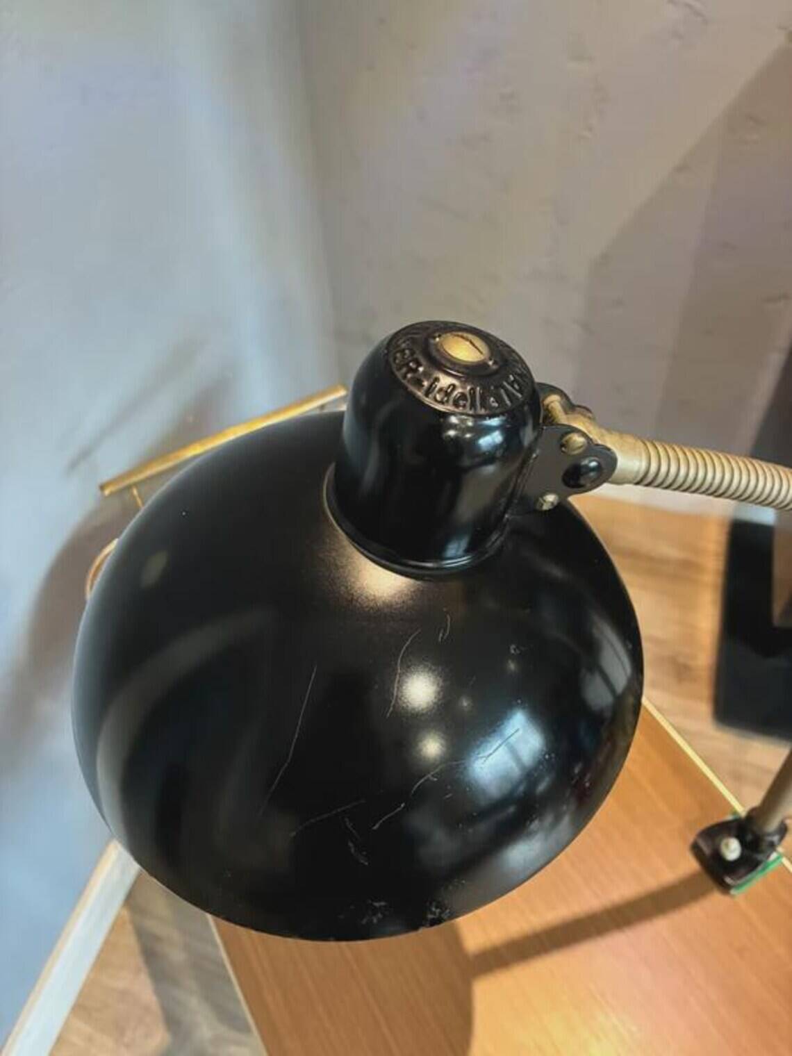 Kaiser Idell 6740 desk lamp by Christian Dell, black, Germany, 1950s