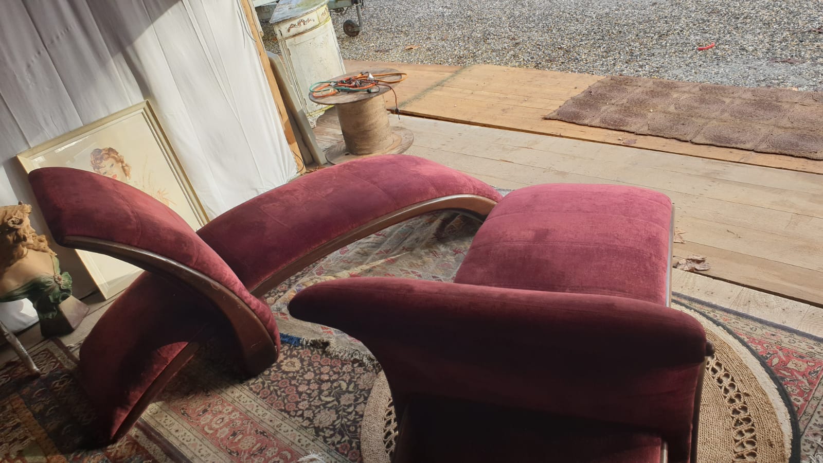 Méridienne en velours