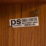 Preben Sorensen shelving unit with vinyl records cabinet for PS System, Randers, Denmark 1960s