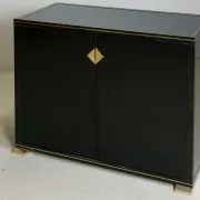Small buffet Pierre Vandel black lacquered