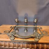 Art deco wrought iron wall coat rack