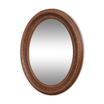 Vintage Italian design Oval Wall Mirror, 1980s