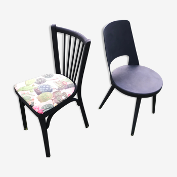 Duo de chaises Baumann dépareillées