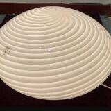 Murano Glass White Swirl Flushmounts Set of 2