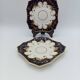 Pair of Square Plates Porcelain from Paris Cobalt and Gold Empire Style