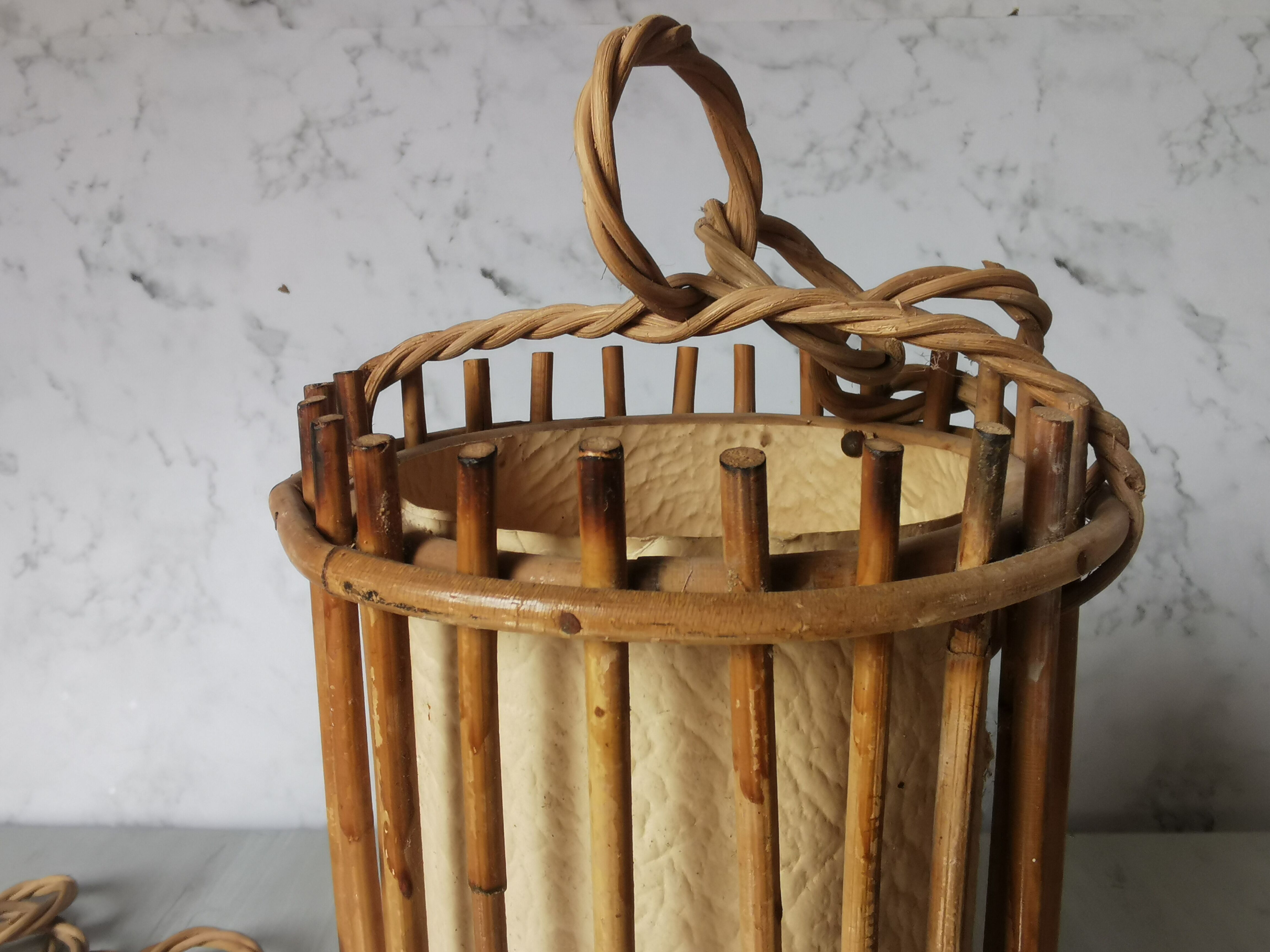 Vintage bamboo and rattan suspension
