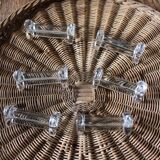 Un lot de 6 porte couteaux verre ancien transparent trilobé