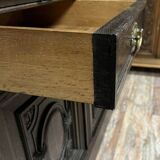 Blackened wooden sacristy sideboard from the Napoleon III period, circa 1850