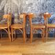 Set 4 chaises de bistrot en bois courbé