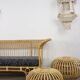 Large Rattan Ottoman attributed to Franco Albini, 1950s