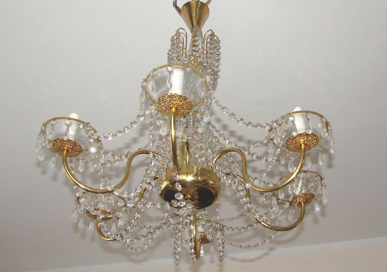 Brass chandelier, 1960s