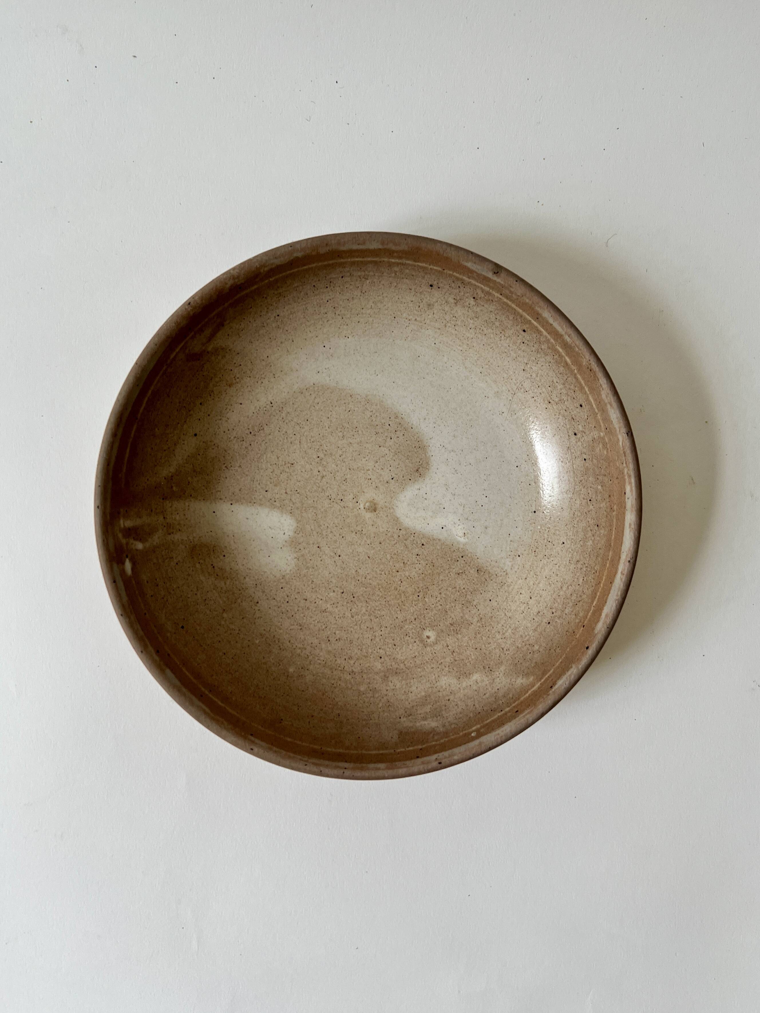 small salad bowl / deep dish in enamelled stoneware, France 1970