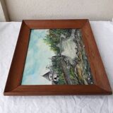 Oil painting on panel, landscape, signed