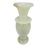 Vase in translucent natural stone of very light green color