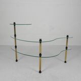 Etagere with 3 glass plates, kidney shape, 1950s